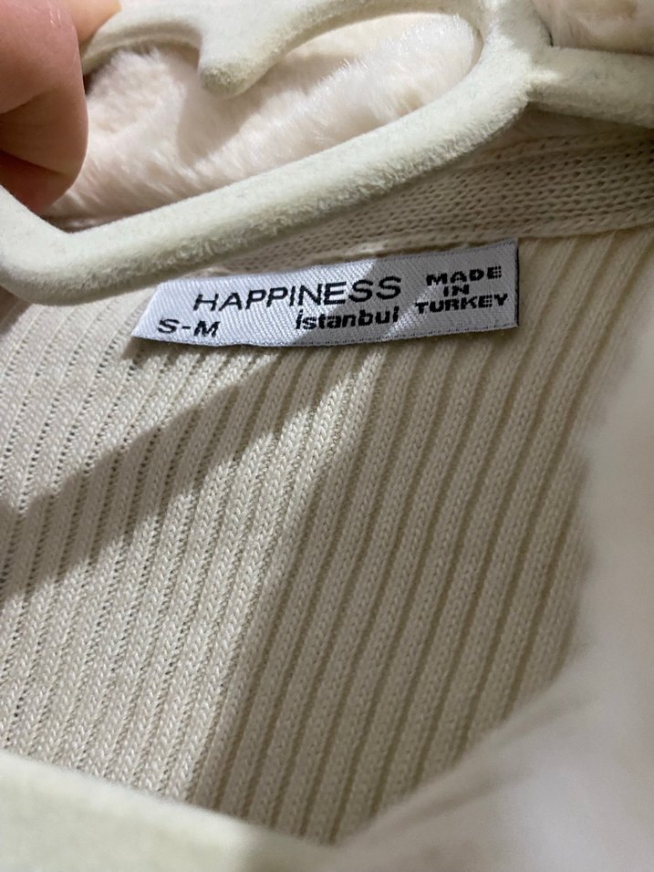 Kürk Detaylı Beyaz Kadın Triko Kazak - Görsel 4