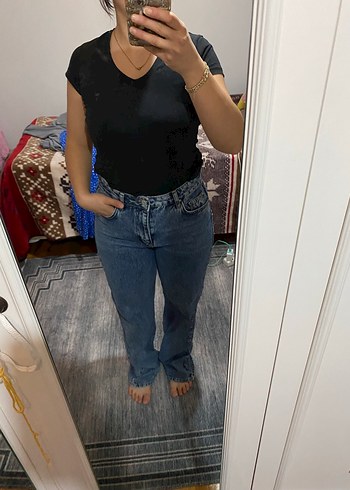 28 Beden siyah Renk Normal Kesim Siyah Kadın Denim Pantolon