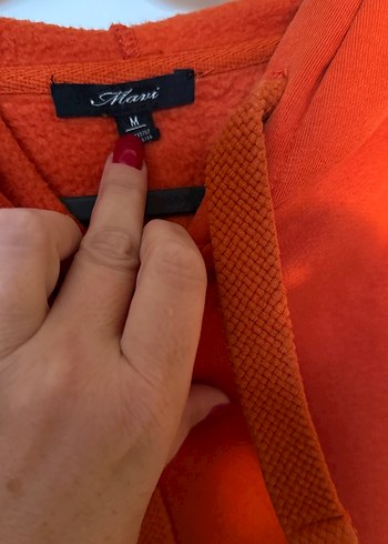 Mavi turuncu Kadın Kapüşonlu Sweatshirt