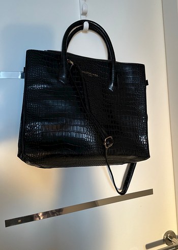 Balenciaga Siyah Deri Yılan Desenli Kadın Çanta