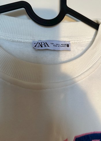 Zara Beyaz GIANTS Baskılı Oversize Sweatshirt