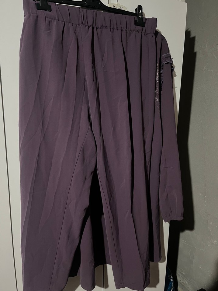 Uzun Mor Kadın Tunik, Salaş Kesim, Draperi takım - Görsel 3