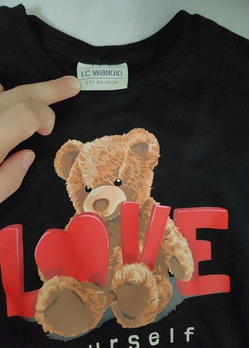 5 Yaş Beden kırmızı Renk Kız Çocuk Kırmız pantolon ve Baskılı Sweatshirt