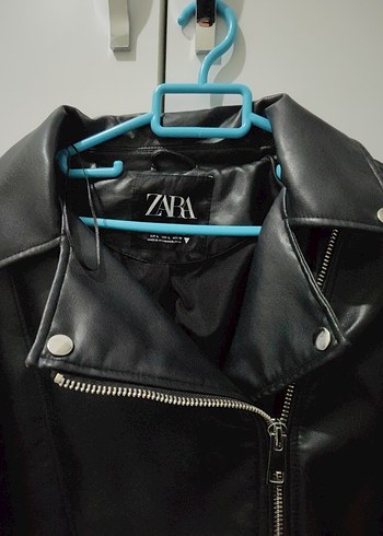 Zara Zara Siyah Deri Biker Ceket