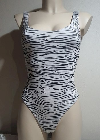 Kadın Zebra Desenli Kolsuz Body - Görsel 3