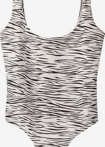 Kadın Zebra Desenli Kolsuz Body - Görsel 2