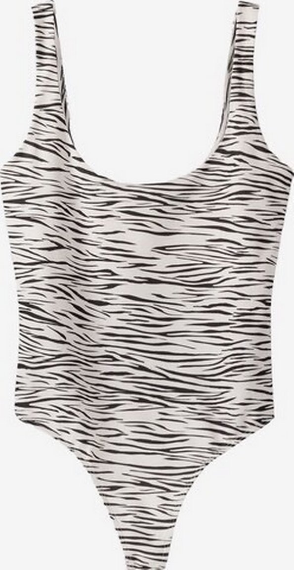 Kadın Zebra Desenli Kolsuz Body - Görsel 2