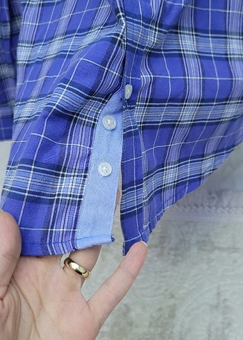 Mor Kareli Uzun Kollu Erkek Gömlek - Görsel 4