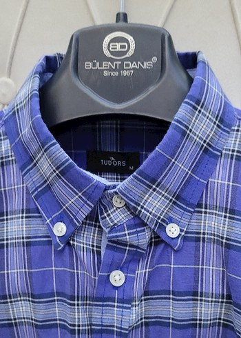 Mor Kareli Uzun Kollu Erkek Gömlek - Görsel 3