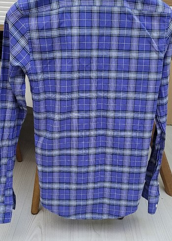 Mor Kareli Uzun Kollu Erkek Gömlek - Görsel 5