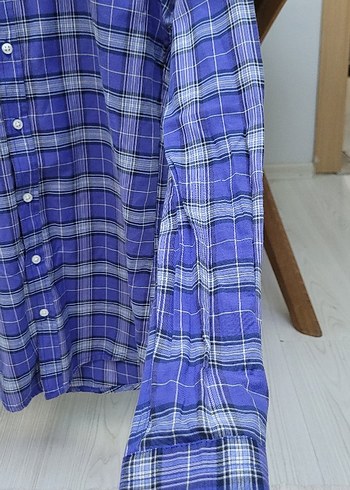 Mor Kareli Uzun Kollu Erkek Gömlek - Görsel 2