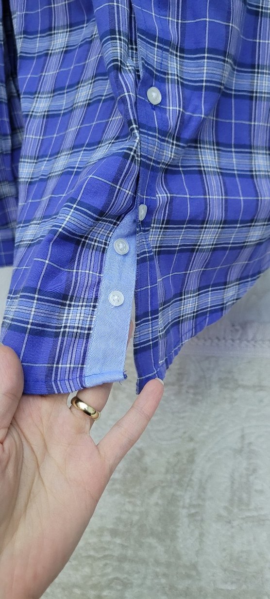 Mor Kareli Uzun Kollu Erkek Gömlek - Görsel 4