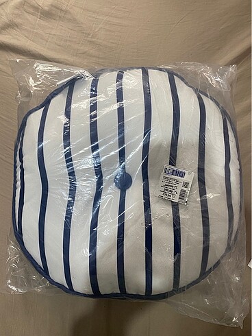 Sea Dolgulu Kırlent 40cm Beyaz İndigo