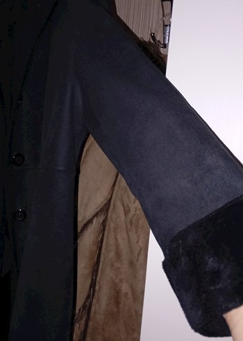 siyah süet kaban - Görsel 5