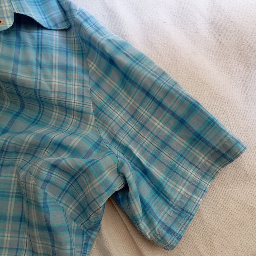 Mavi Ekoseli vintage gömlek - Görsel 3