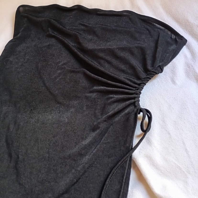 Siyah asimetrik gotik bluz - Görsel 4