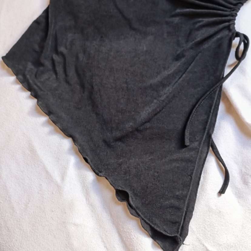 Siyah asimetrik gotik bluz - Görsel 3