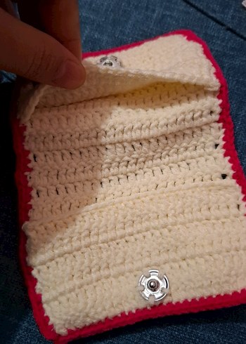 Renkli Nakışlı Örgü Kadın Cüzdanı - Görsel 2