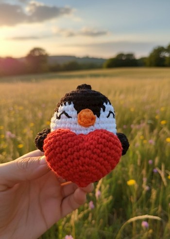 Renkli Amigurumi Penguen Peluş Oyuncak - Görsel 2