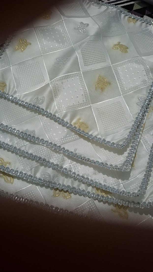 İşlemeli Beyaz Parlak supla - Görsel 2