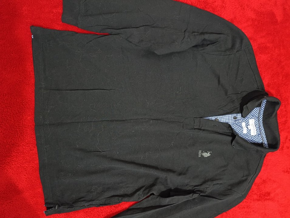 US Polo Erkek Siyah Uzun Kollu Polo Tişört - Görsel 3