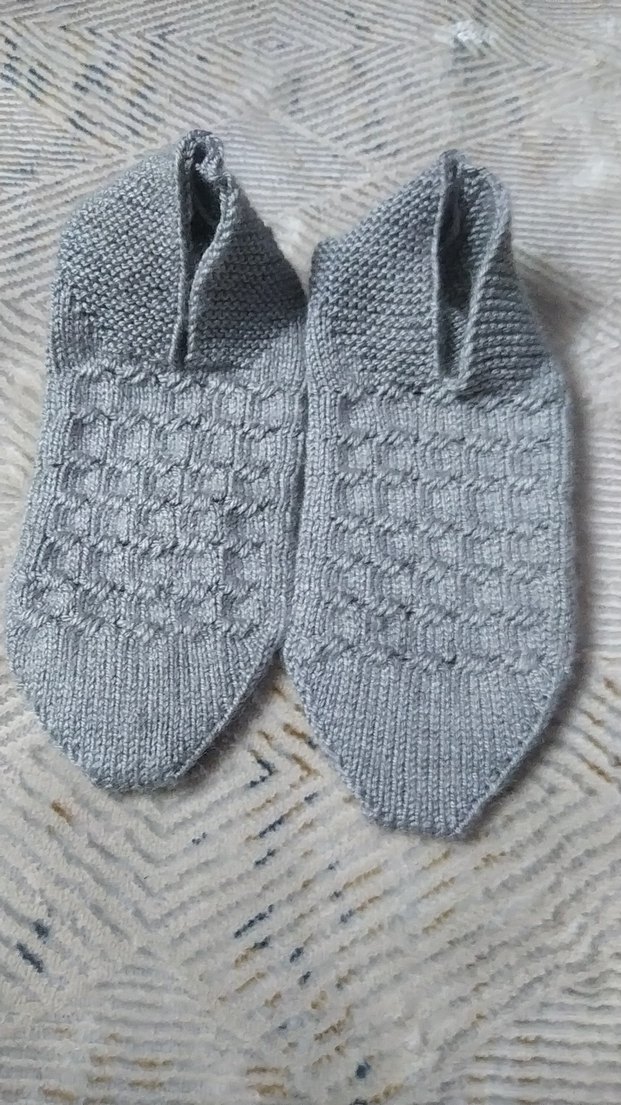 Erkek Gri Örgü Ev Patik - Görsel 2