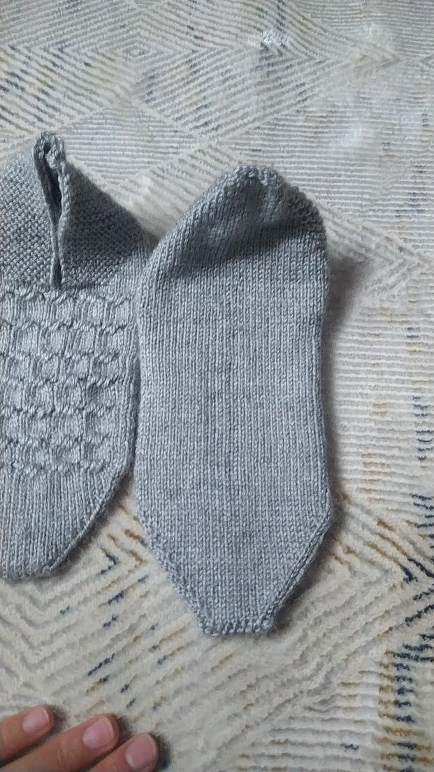 Erkek Gri Örgü Ev Patik - Görsel 3