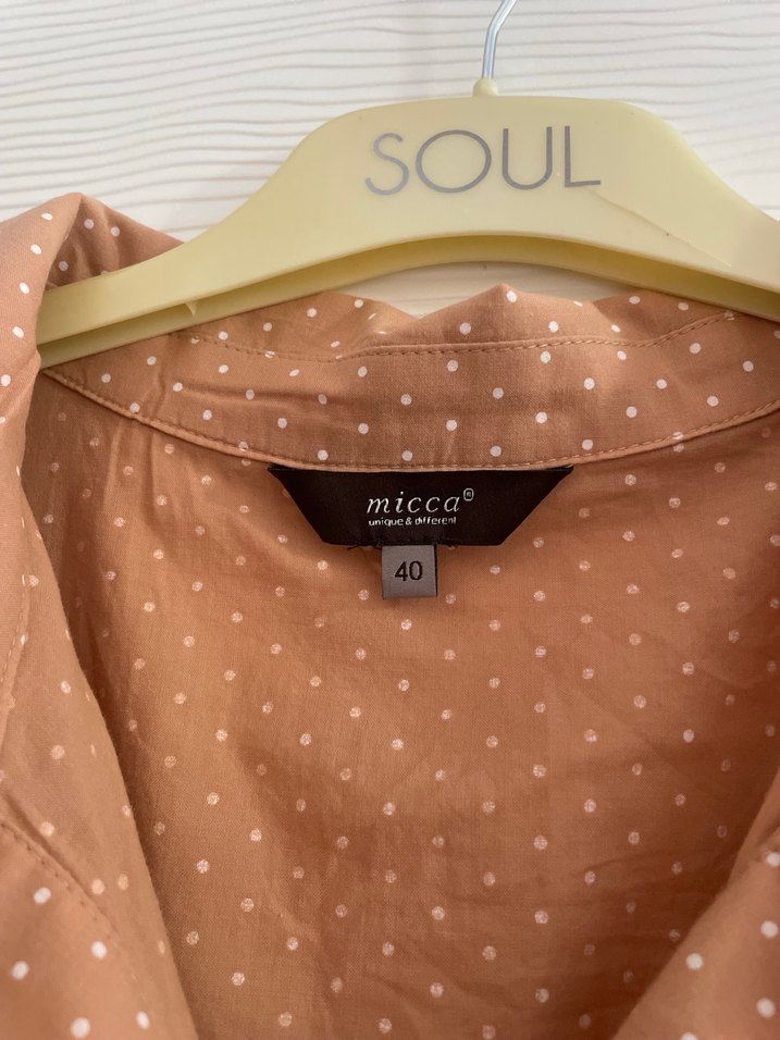 Kadın Bej Uzun Kollu Düğmeli Elbise Micca Marka - Görsel 2