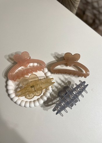 Pastel Renkli Kalp Detaylı Elastik Saç Tokaları - Görsel 2