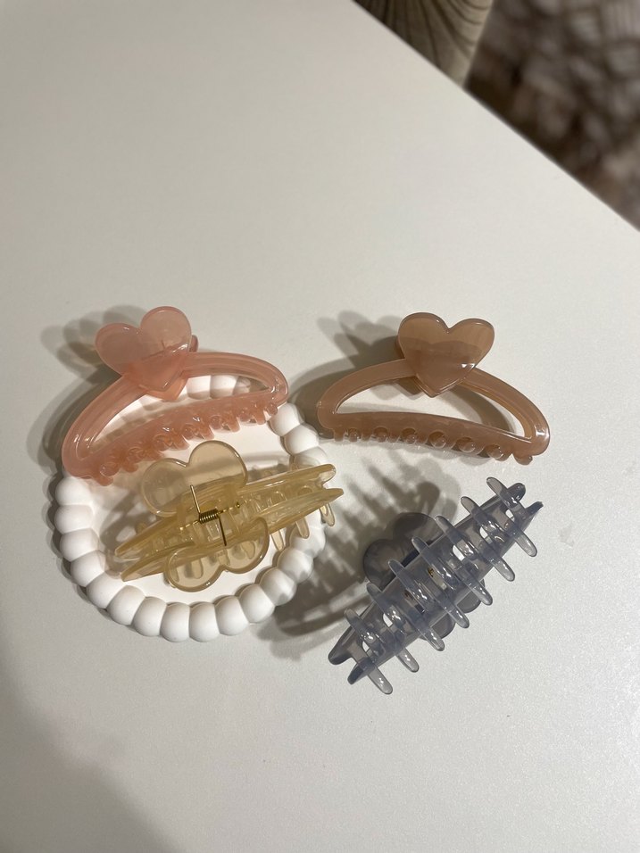 Pastel Renkli Kalp Detaylı Elastik Saç Tokaları - Görsel 2