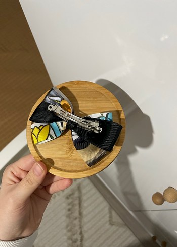 Renkli İpek Fiyonk Saç Tokası - Görsel 2