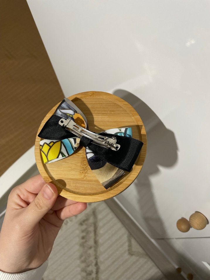 Renkli İpek Fiyonk Saç Tokası - Görsel 2