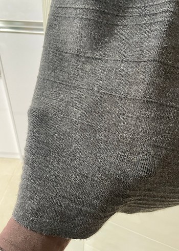 Kadın Gri Pilili Uzun Etek triko - Görsel 2