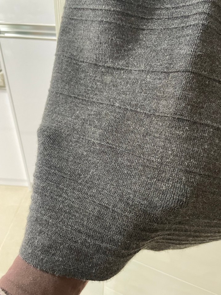 Kadın Gri Pilili Uzun Etek triko - Görsel 2