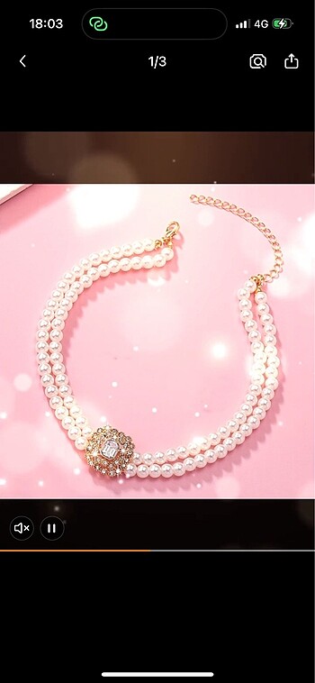 Diğer Vintage İnci choker kolye hediye yılbaşı yeniyıl