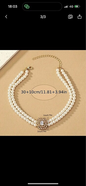 Beden Vintage İnci choker kolye hediye yılbaşı yeniyıl