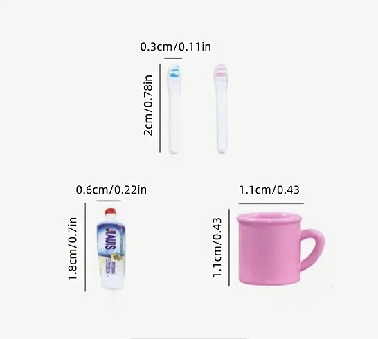  Beden Minyatür banyo seti barbie sylvanian oyunevi