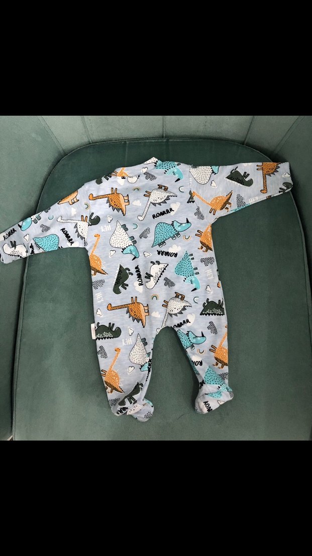 Uzun Kollu Desenli Bebek Tulum - Görsel 2