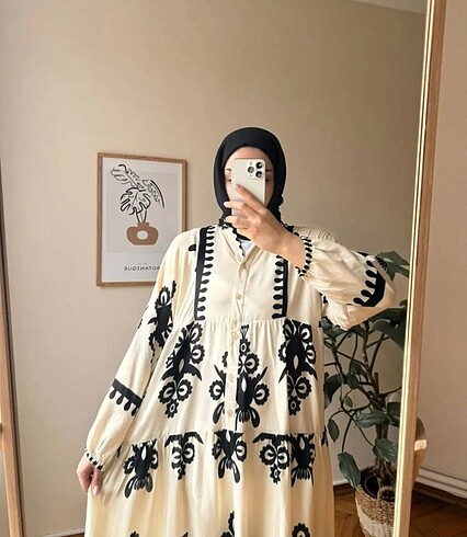 Diğer Life Premium Kumaş Desenli Viskon elbise