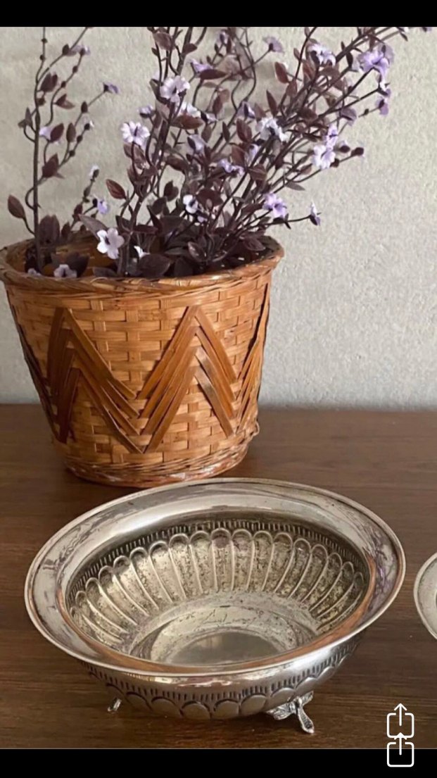 Antika  ayaklı kase / SOM GÜMÜŞ - Görsel 5