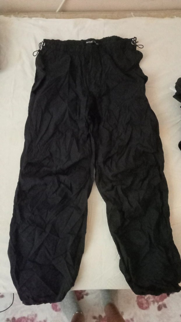 kadın paraşüt pantolon siyah - Görsel 2