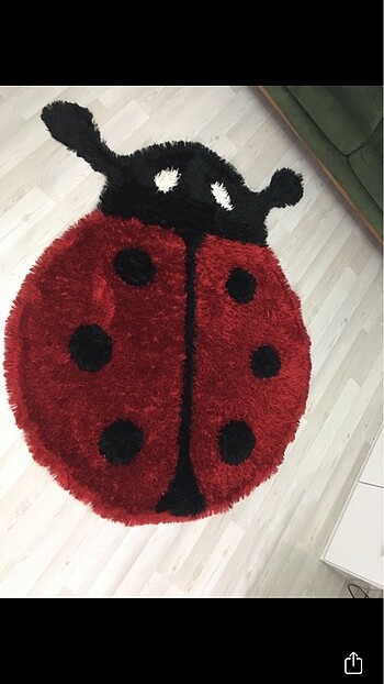 Ikea Uğur böcekli shaggy halı