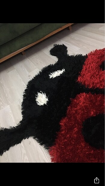  Beden Uğur böcekli shaggy halı