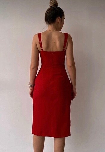 Diğer Kırmızı Midi Elbise