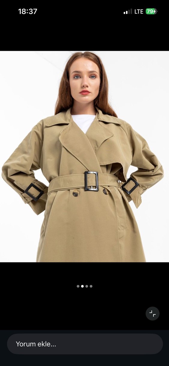Uzun Kadın Trençkot - Görsel 2
