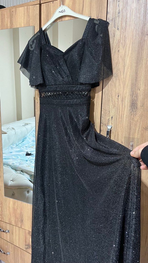 Siyah Uzun Abiye Elbise - Görsel 3