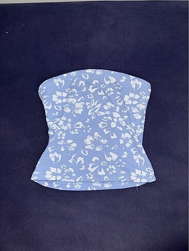 Bershka Bebek Mavisi Straplez Bluz