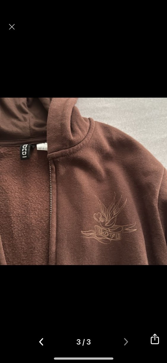 Kahverengi Kapüşonlu Fermuarlı Sweatshirt - Görsel 3