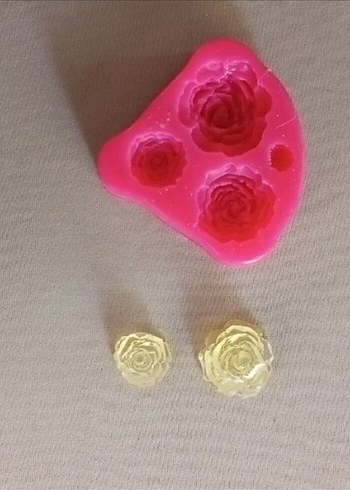 Pembe Gül Desenli Silikon Kalıp