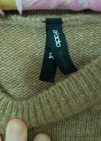 Bej Kadın Triko Kazak, Yuvarlak Yaka, Rahat Kesim - Görsel 3